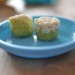 Broccoli mash with white fish crumble