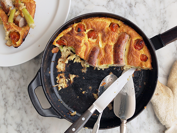 Egg & Sausage Baked Omelet in a Cast Iron Skillet : Egg Basics 