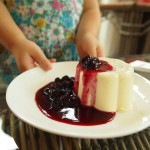 Panna cotta with blueberry coulis