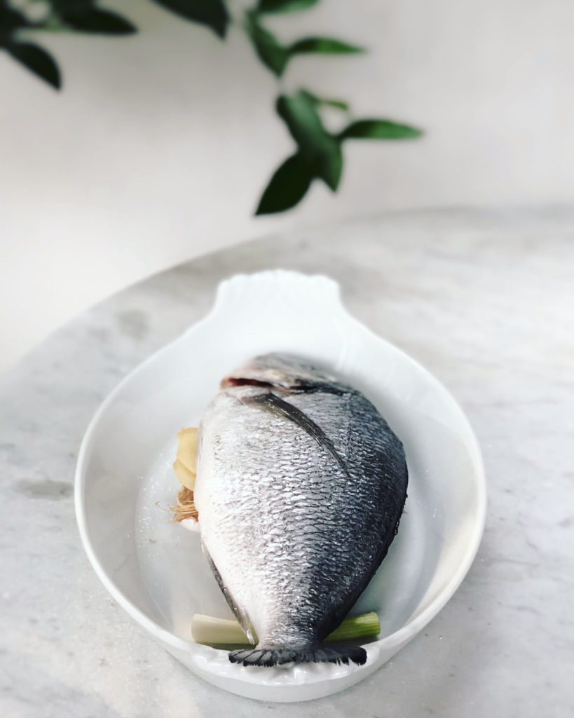 Fish prepped for steaming